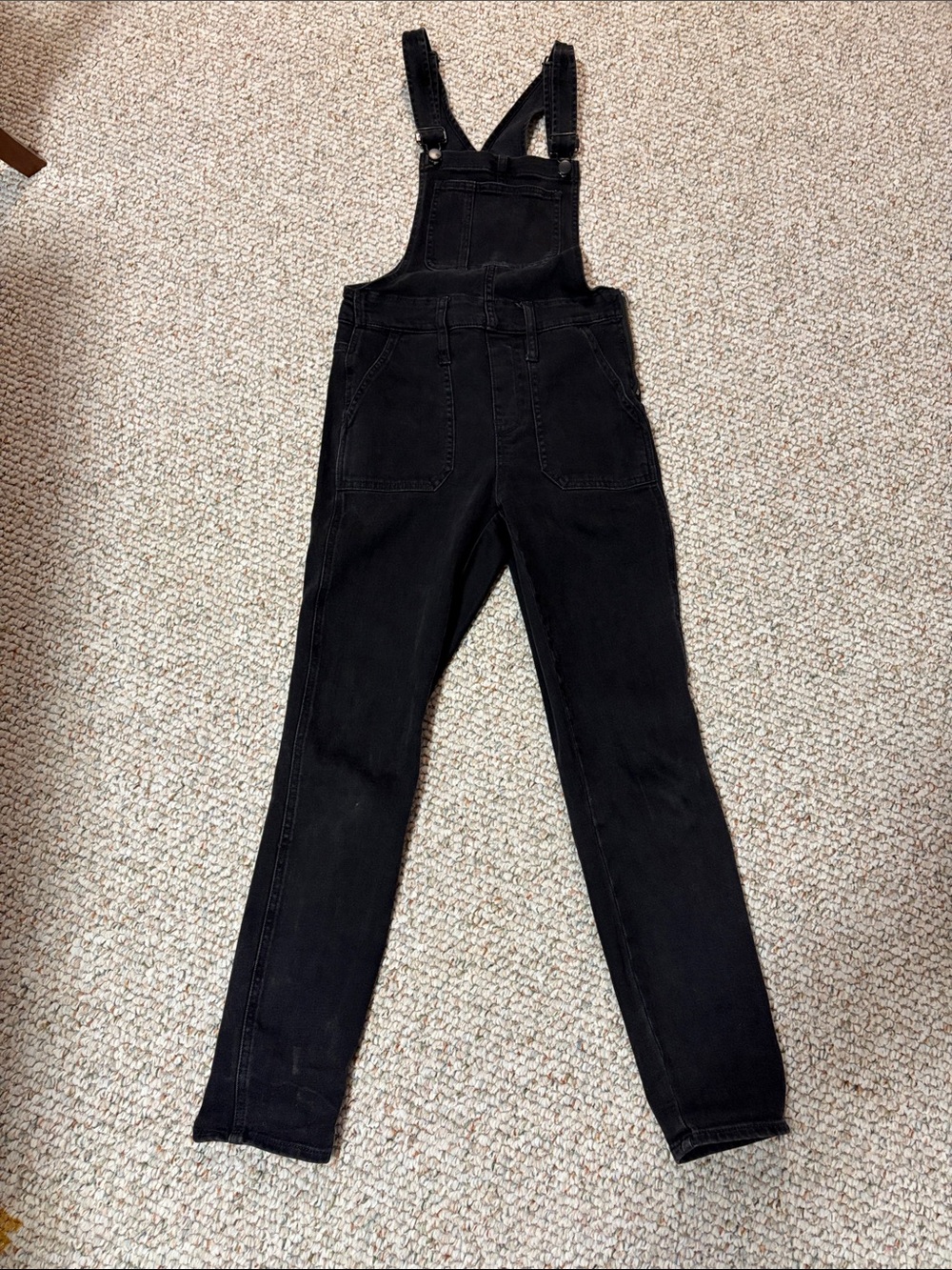 Madewell black denim overalls XS